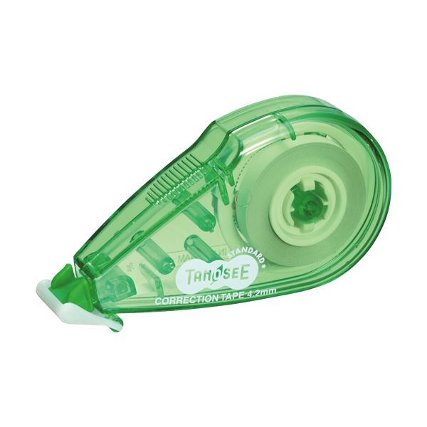 TANOSEE 修正テープ4.2mm幅×8m グリーン 1セット（40個） 緑 スタンダードな使い切りタイプ グリーンの修正テープでタテ引きもバッチリ 1セットで40個 4.2mm幅×8mの長さで大満足 緑 送料無料 6,712円