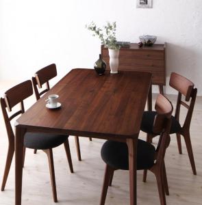 ダイニングセット 4人 天然木 ウォールナット 無垢 おしゃれ 5点セット(テーブル+チェア4脚) 幅150 組立設置付 組立設置付 5点セット(テーブル+チェア4脚) W150 送料無料の通販は