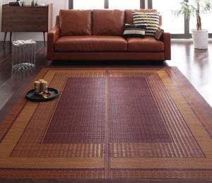 自然素材ラグ 純国産モダンデザイン涼感い草ラグ 不織布なし 江戸間6帖サイズ・261×352cmcm 不織布なし 江戸間6帖サイズ・261×352cmcm 送料無料の通販は