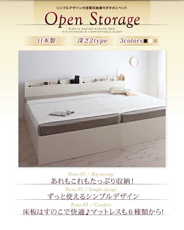 単品 単品 お客様組立 シンプル大容量収納庫付きすのこベッド 単品 単品 お客様組立 シンプル大容量収納庫付きすのこベッド