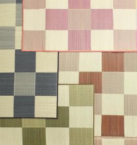 自然素材ラグ 厚みが選べる3タイプ 純国産ブロック柄い草ラグ ウレタン12mm 261×261cm ウレタン12mm 261×261cm 送料無料の通販は