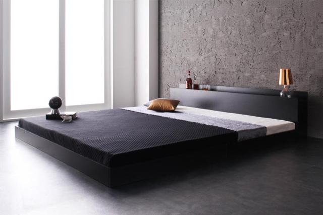 ベッド/クイーン(Q×1） 収納付き モダンデザイン・大型サイズ Aisance