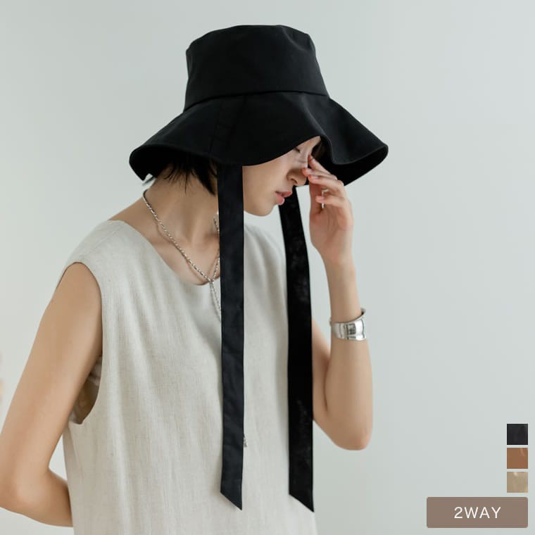 item_138170_[2WAY]リネンライクベルト付きバケットハット