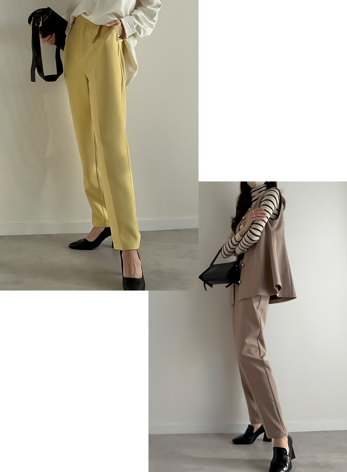 カットツイルテーパードパンツ