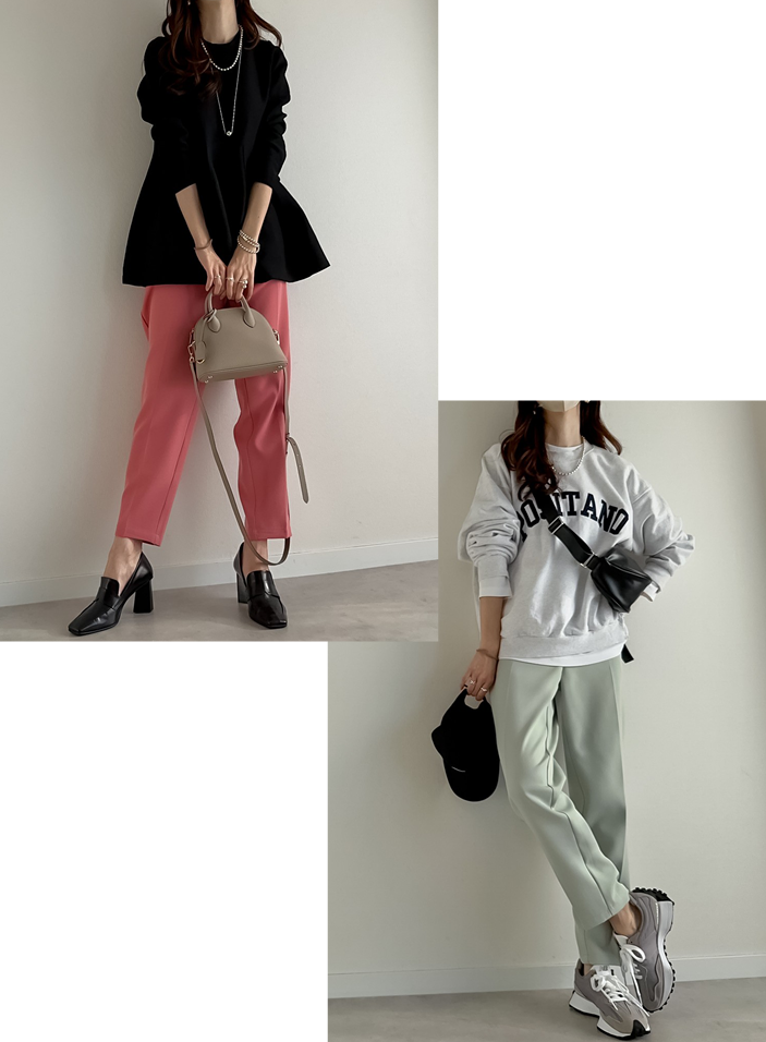 カットツイルテーパードパンツ