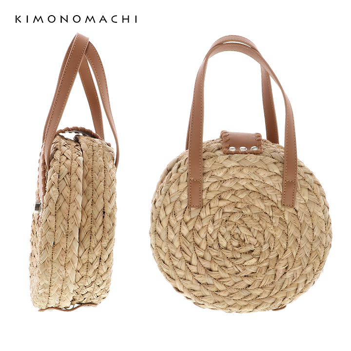 バッグ01:金具付き丸型ベージュ