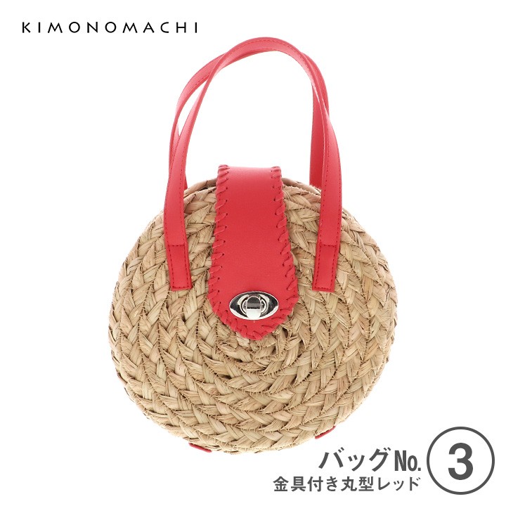 バッグ03:金具付き丸型レッド