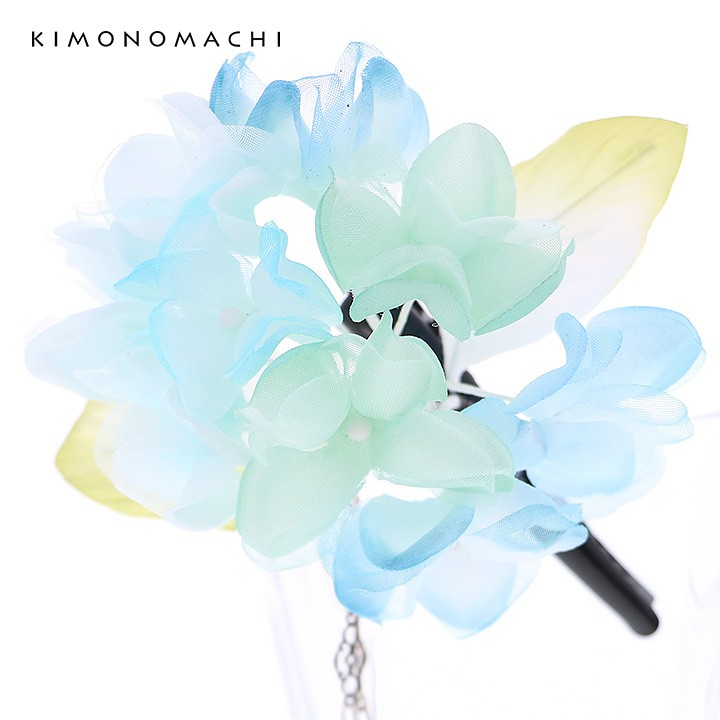 髪飾り01:紫陽花クリップブルー