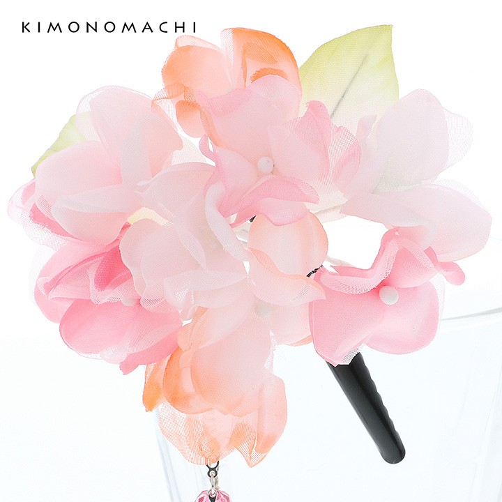 髪飾り02:紫陽花クリップピンク
