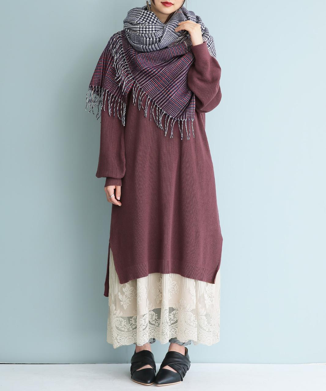 n'OrLABELニット&レースペチコート2点set