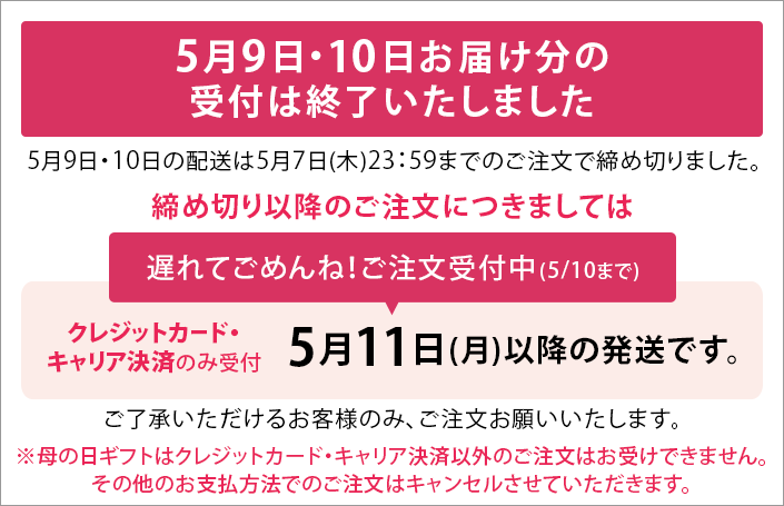 母の日配送について