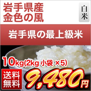岩手県産 金色の風10kg(2kg×5袋)
