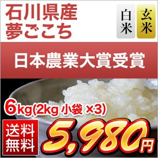 石川県産夢ごこち6kg