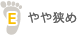 やや狭め