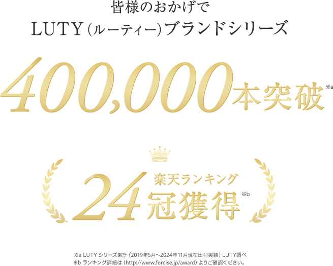 LUTY ルーティー 累計出荷本数