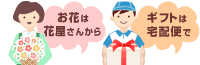 お花は花屋さんから・ギフトは宅急便で
