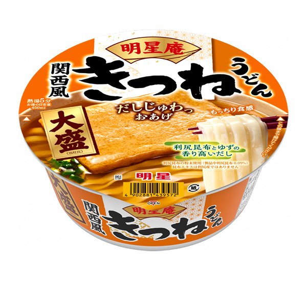 ★まとめ買い★ 明星食品 明星庵 きつねうどん 大盛 105g ×12個【イージャパンモール】