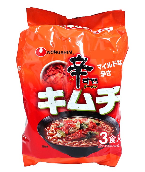 ★まとめ買い★　農心 辛ラーメン キムチ ３Ｐ　×12個【イージャパンモール】