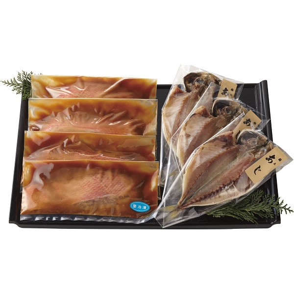 【送料無料】静岡県産 金目鯛の味噌漬&あじ干物セット【ギフト館】