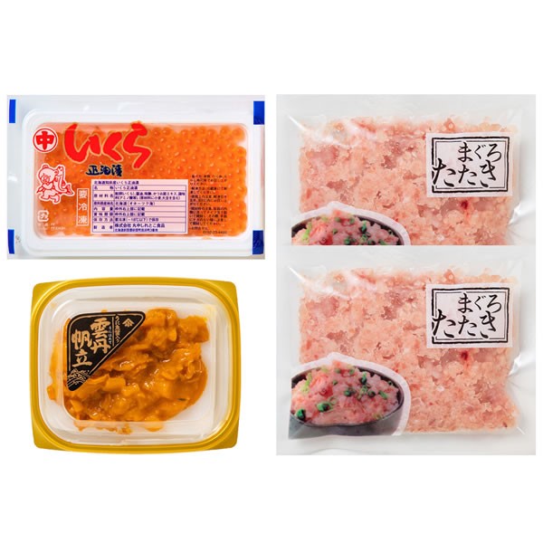【送料無料】【父の日】父の日　北海道産いくら・うにほたて・まぐろたたき　詰合せ　５４００-３５【ギフト館】