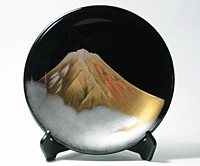 飾り皿　黒　富士山【返品・交換・キャンセル不可】【逸品館】