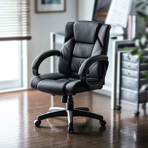 ふかふか リクライニングチェア 収納式オットマン付き PUレザー