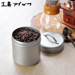 工房アイザワ 保存容器 ブラックピーマン珈琲缶 L