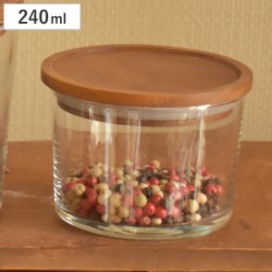 保存容器 240ml ラウンド スタッカブル ガラスジャー