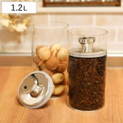 保存容器 密閉 ガラスキャニスター エアリデューサー スリム L 1400ml