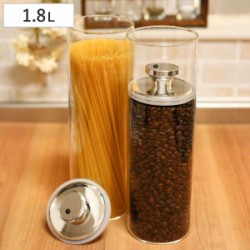 保存容器 密閉 ガラスキャニスター エアリデューサー スリム LL 1800ml