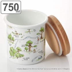 保存容器 750ml ホーロー 木蓋付き くまのプーさん