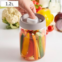保存容器 1.2L 押すだけ簡単真空キャニスター L