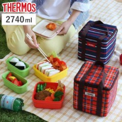 特価 お弁当箱 ファミリーフレッシュランチボックス サーモス 3段 保冷バッグ付 DJF-2800 レッド