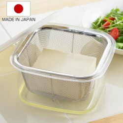 保存容器 ニューキッチンベーシック 四角い保存容器 水切りザル付