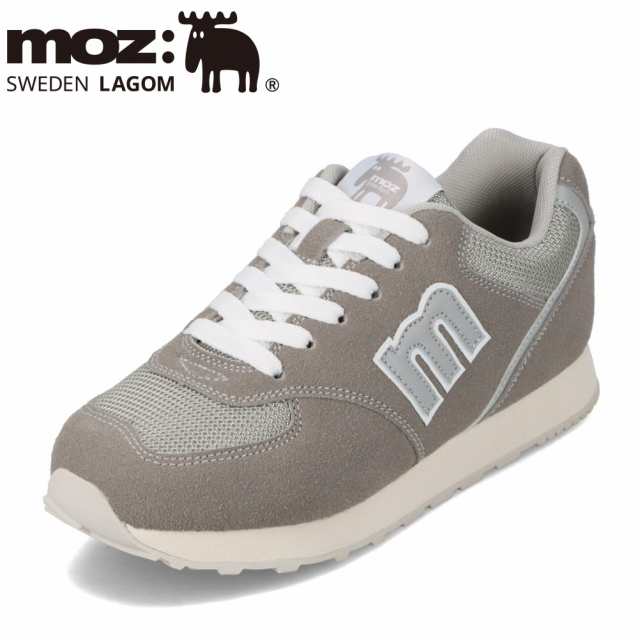 モズ スウェーデン MOZ sweden スニーカー ローカット レディース ロゴ シンプル 人気 ブランド おしゃれ かわいい 2E相当 MOZ-900 グレー