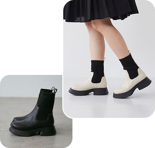 36211 厚底 ソックスブーツ