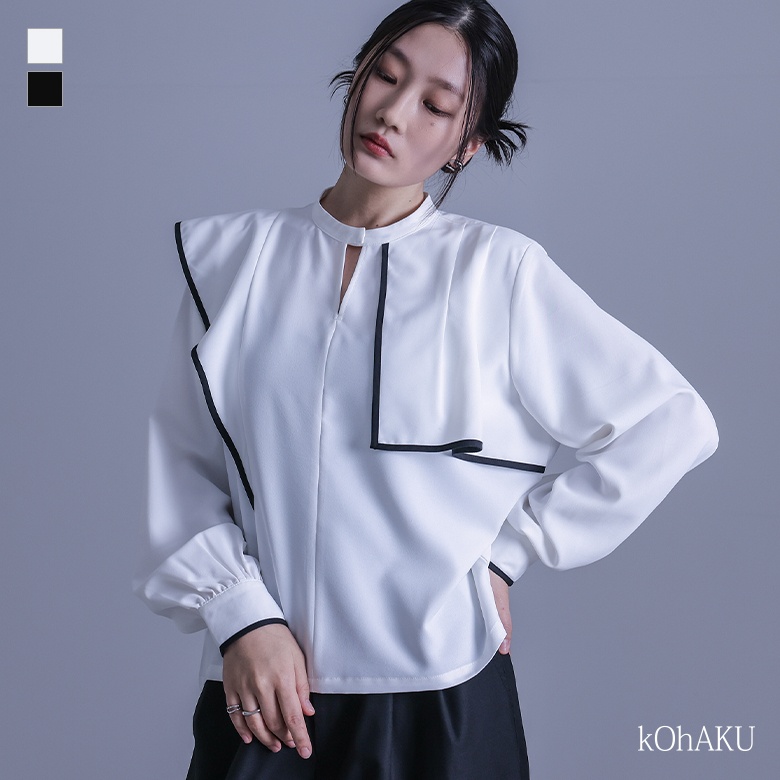 kOhAKUフリルヨークデザインシャツ