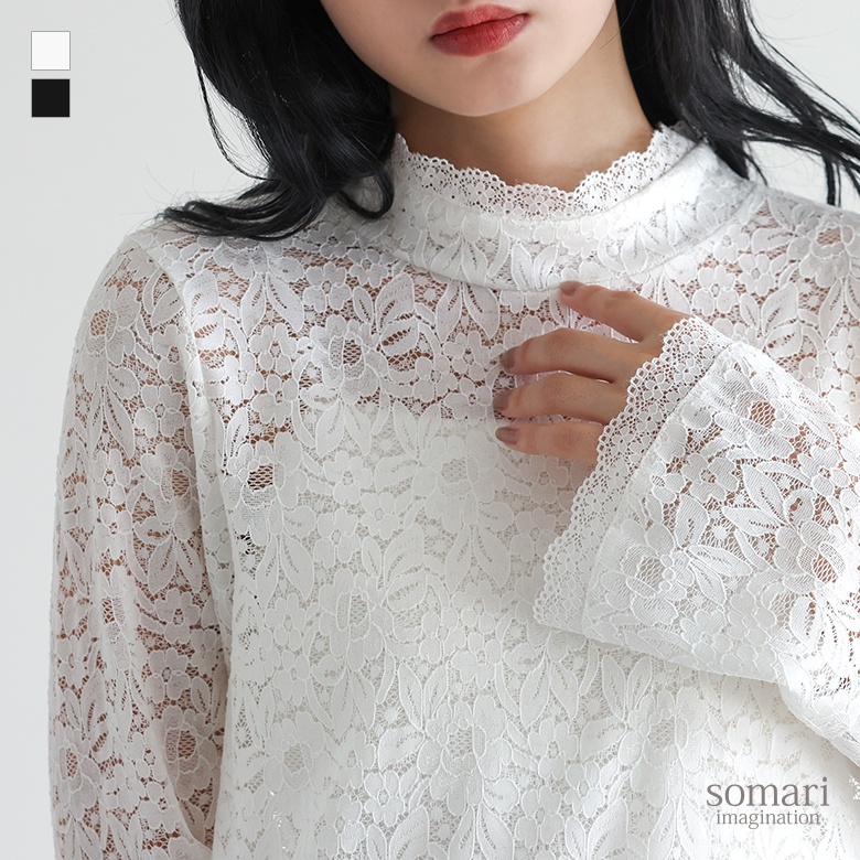 somari imagination袖フレアレースカットソー