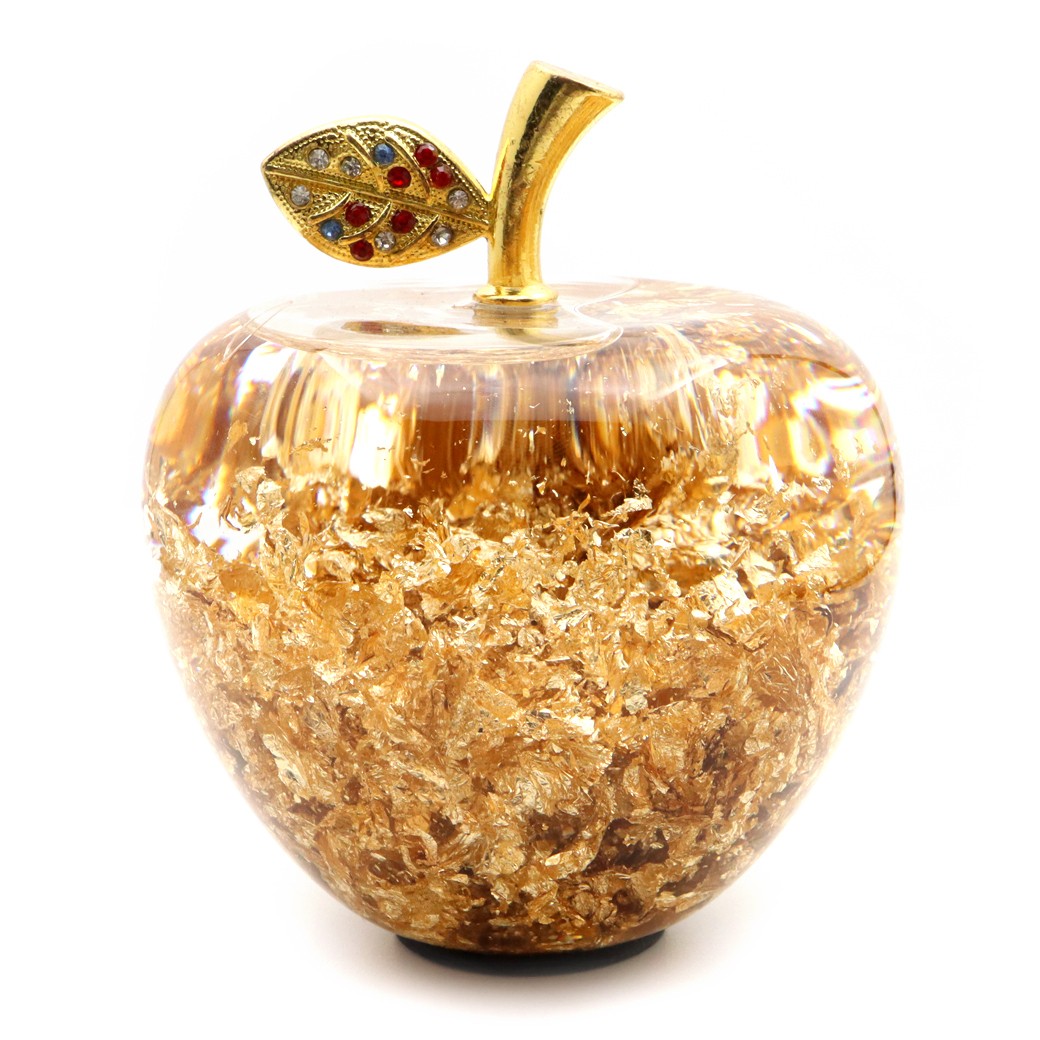 黄金のリンゴ 置き物 金箔入り ゴールドアップル 縁起物 林檎