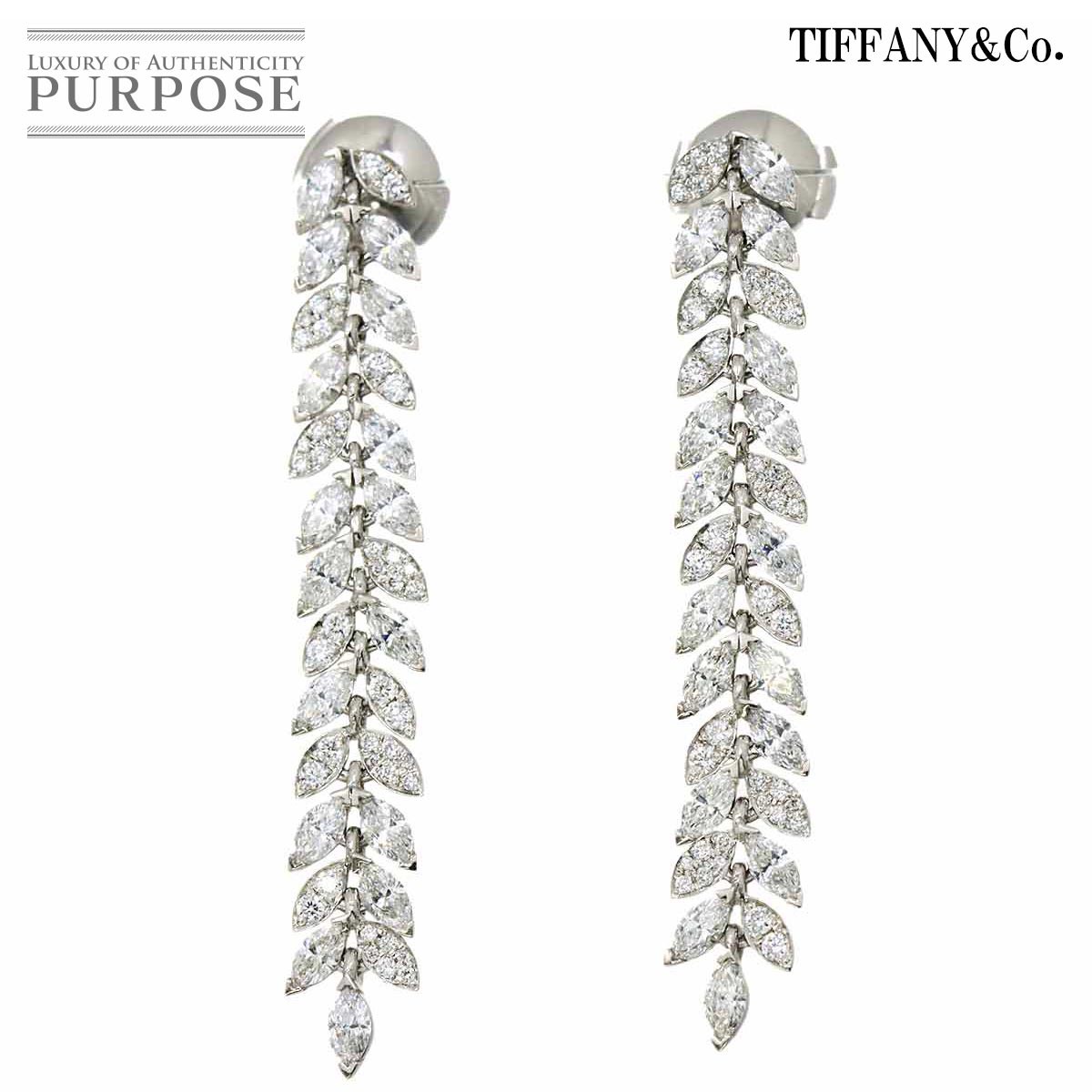 yVilz eBt@j[ TIFFANY&CO. rNgA @C hbv _C sAX Pt v`i Victoria Diamond Earrings PiercedyÁz