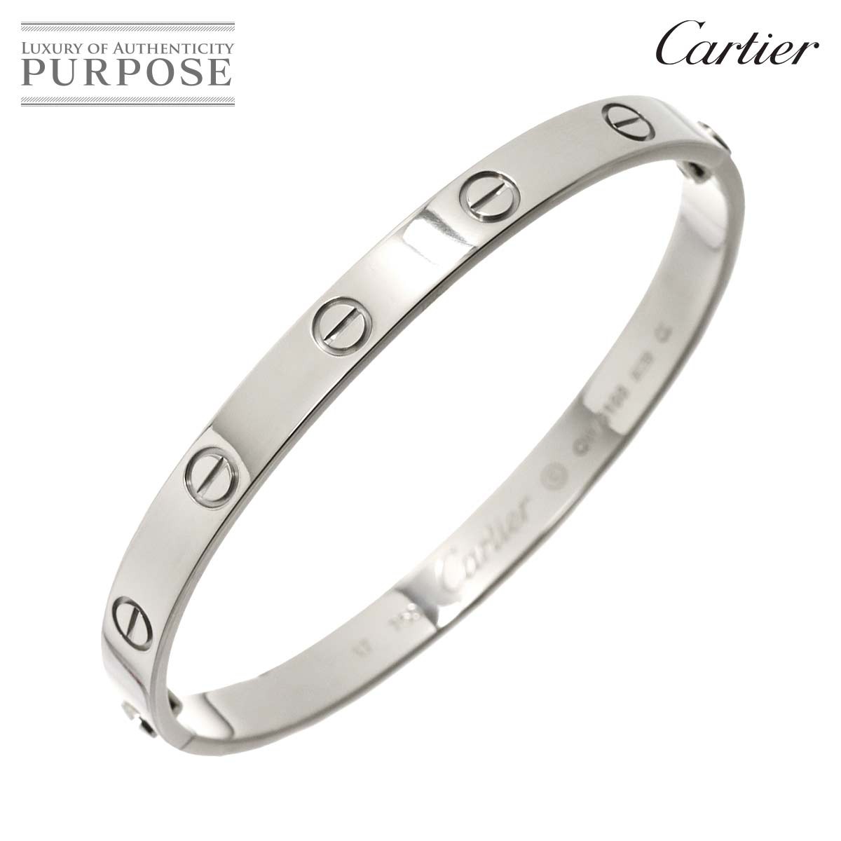 yVilz JeBG Cartier u uX #17 K18 WG zCgS[h 750 uXbg oO Love BraceletyÁz