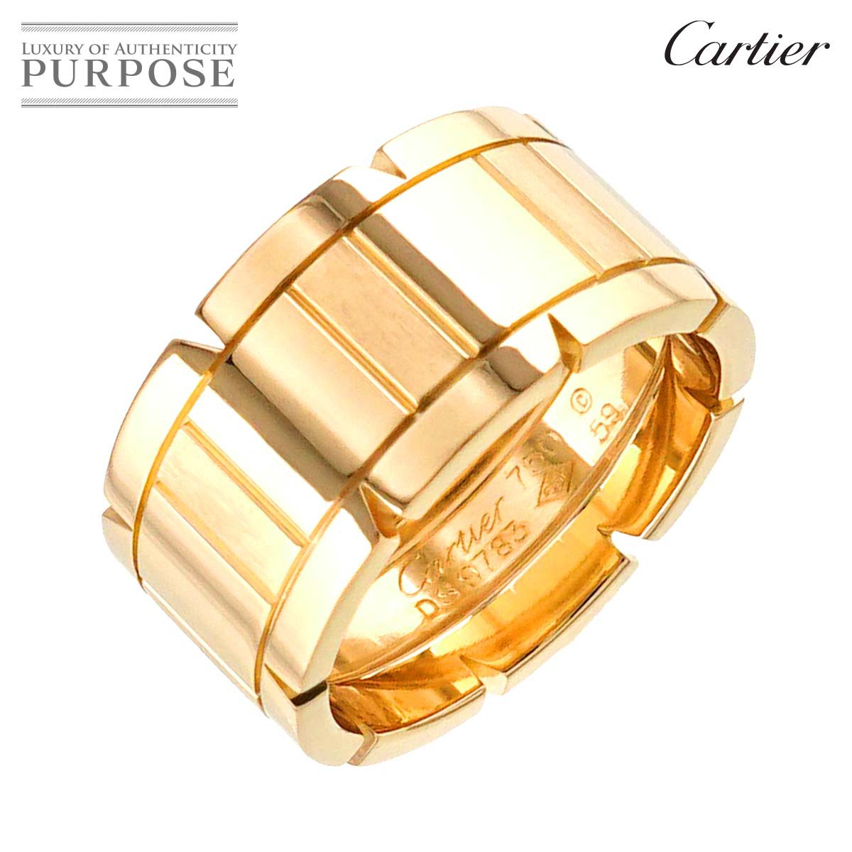 yVilz JeBG Cartier ^NtZ[Y #59 O K18 YG CG[S[h 750 w Tank Francaise RingyؖtzyÁz