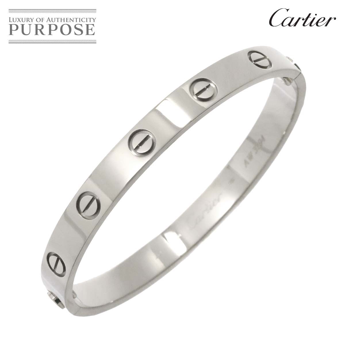 yVilz JeBG Cartier u uX #16 K18 WG zCgS[h 750 uXbg oO Love BraceletyÁz