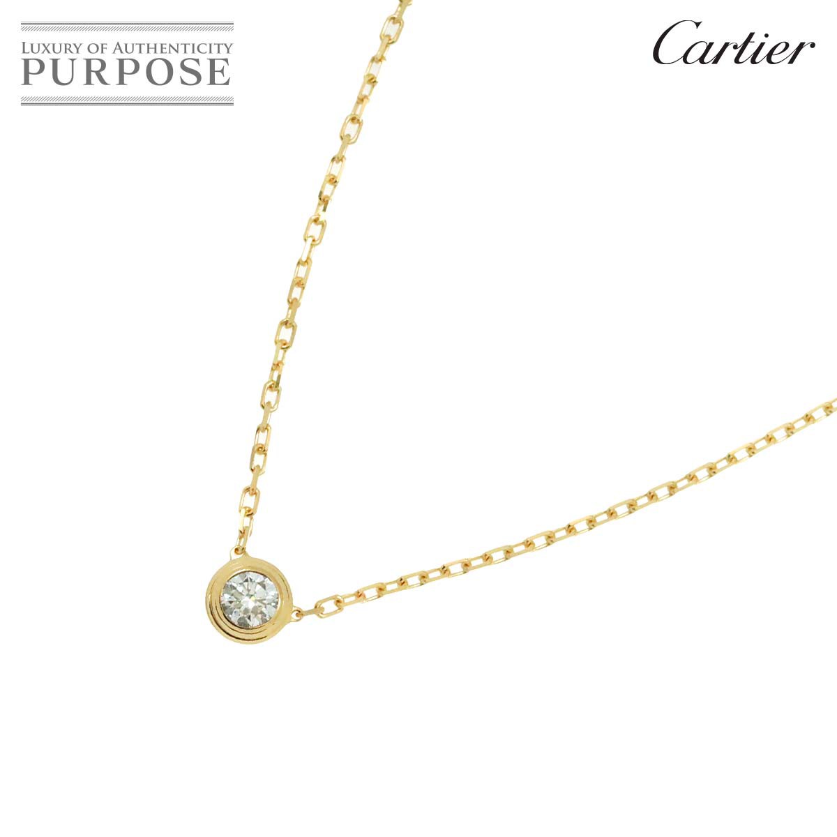 yVilz JeBG Cartier _[ _C lbNX LM 41cm K18 YG CG[S[h 750 fBA} WF d Amour NecklaceyؖtzyÁz