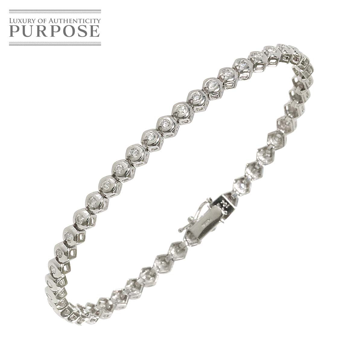 yVidグz _C 1.04ct Pt uXbg 17cm v`i Diamond Bracelet yÁz