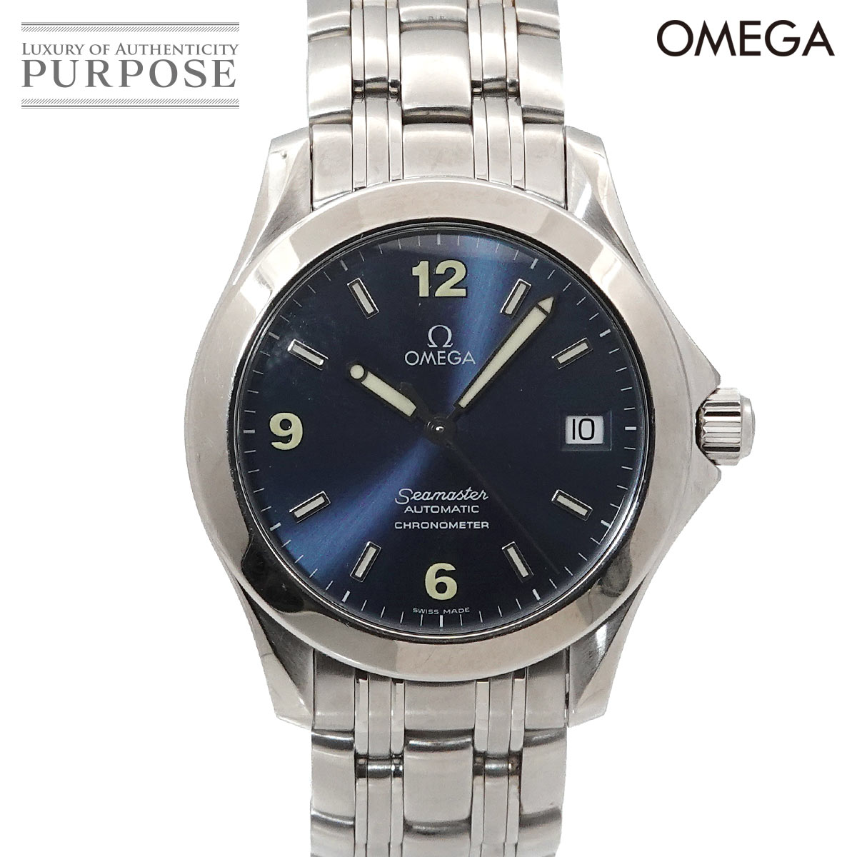 �I���K OMEGA �V�[�}�X�^�[ 120m 2501 83 �����Y �r���v �f�C�g �l�C�r�[ �I�[�g�} �������� �E�H�b�` Seamaster �y���Áz