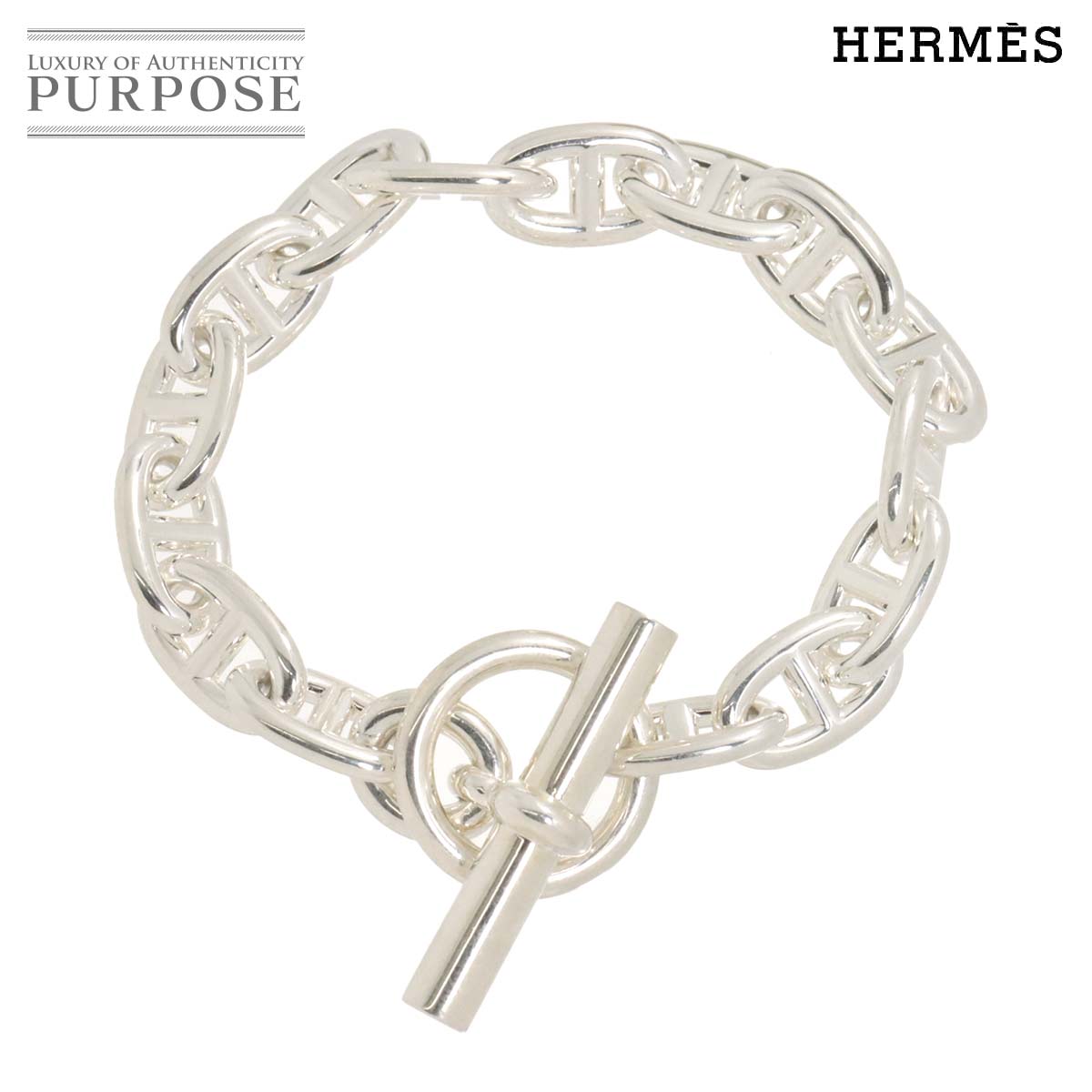 エルメス HERMES シェーヌダンクル MM ブレスレット 15コマ 16cm シルバー SV 925 Chaine dancre Bracelet【中古】