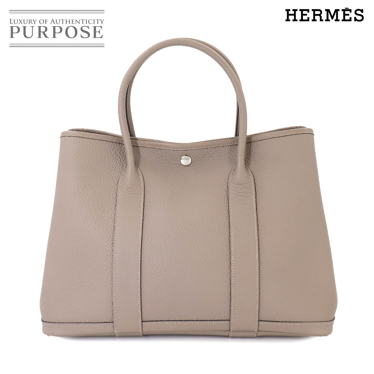【未使用 展示品】 エルメス HERMES ガーデンパーティ PM トート バッグ ネゴンダ グリアスファルト D刻印 シルバー 金具 Garden Party PM 【中古】