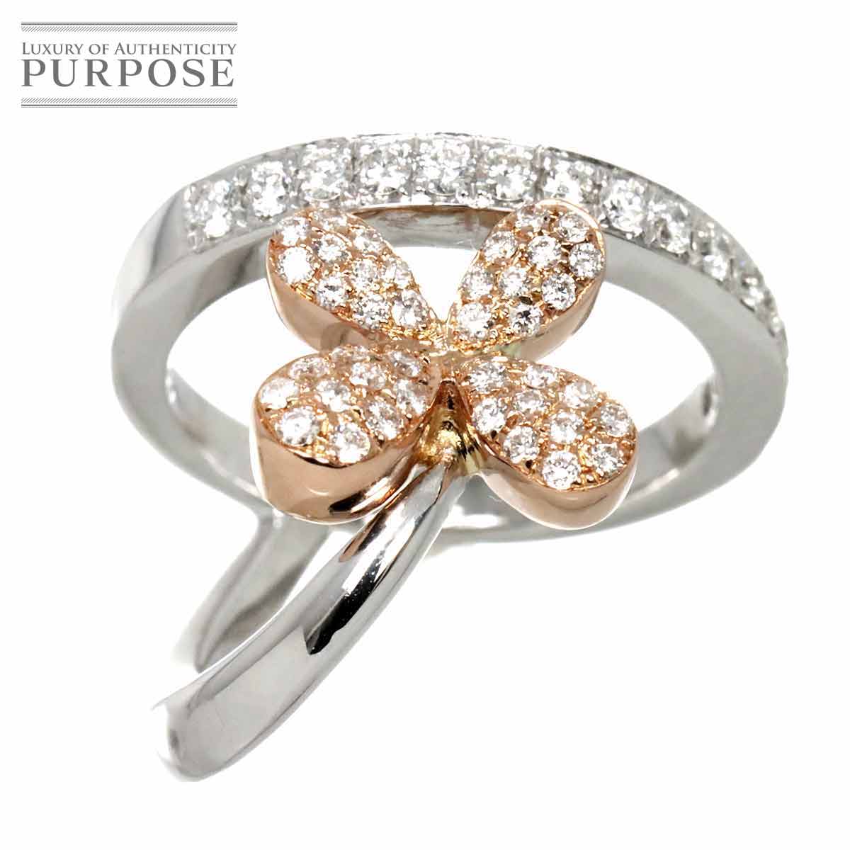 yVidグz O 12 _C 0.56ct K18 WG PG zCg sNS[h 750 w Diamond Ring yÁz