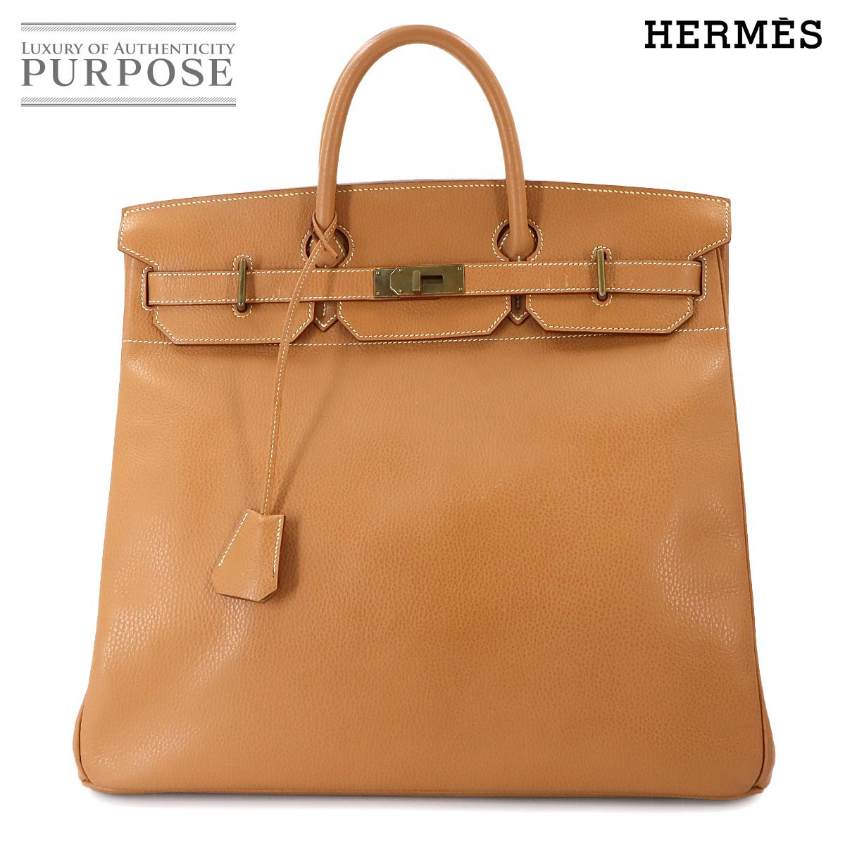 エルメス HERMES オータクロア 45 ハンド バッグ アルデンヌ ナチュラル □A刻印 1997年製 ヴィンテージ ゴールド 金具 Haut a Courroies 45 【中古】